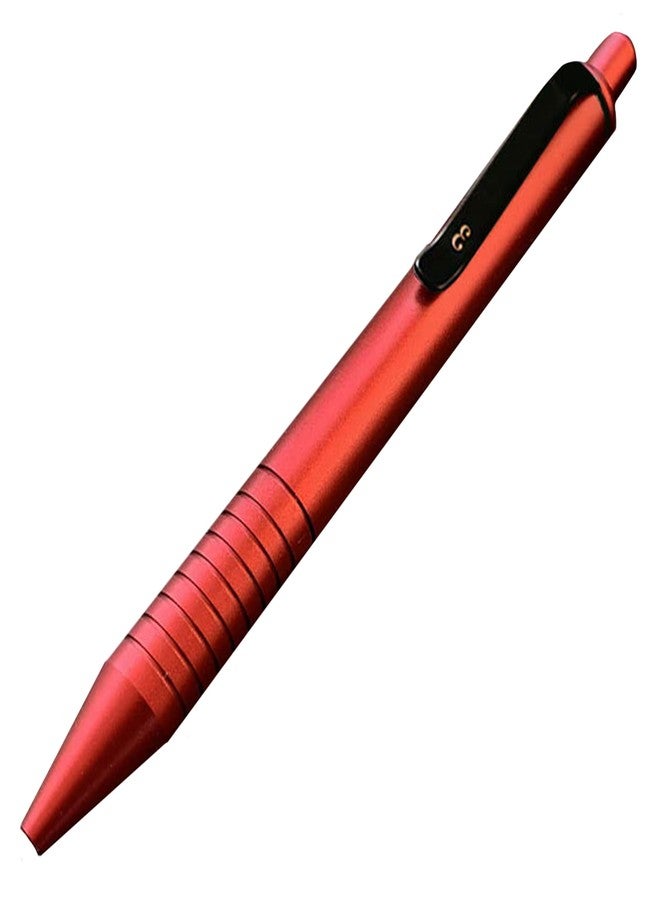 Everyman Grafton Mini Click Pen, EDC Pen with Deep Grooves, Refillable Pocket-Size Metal Writing Utensil, Versatile with Cartridges, Gift for Office, Business, Executive, Everyday Use (Mini Click, Crimson) - Image 1