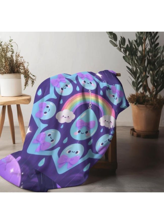 Wisdom Fairy (latest) baby and children's cartoon flannel thin blanket (warm and comfortable, suitable for sleep, gaming) 70cm*100cm - 71