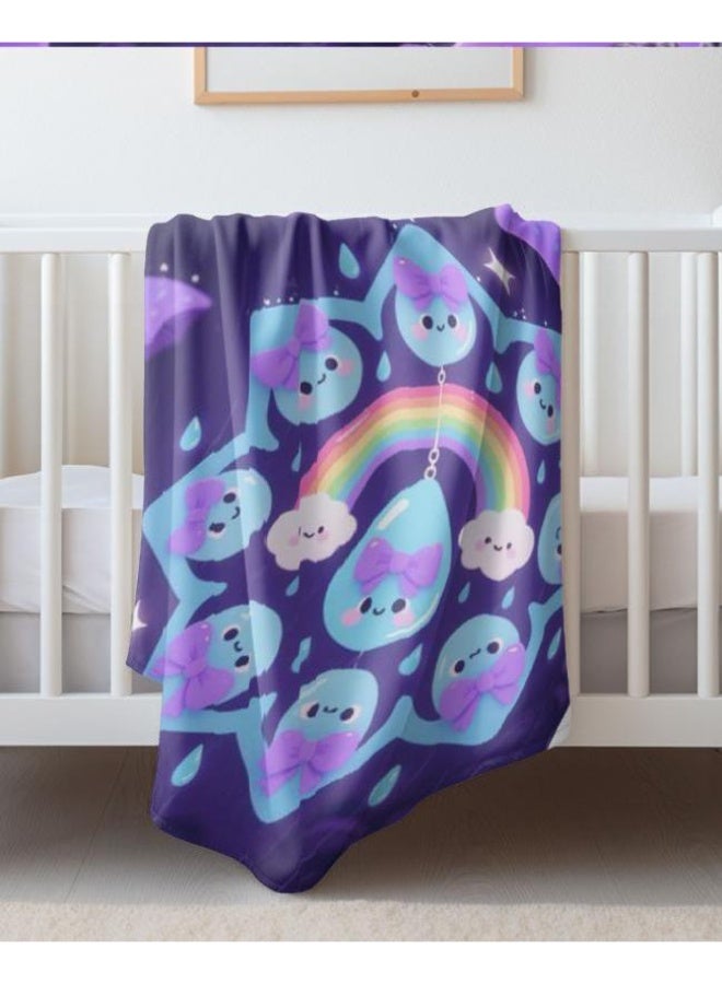 Wisdom Fairy (latest) baby and children's cartoon flannel thin blanket (warm and comfortable, suitable for sleep, gaming) 70cm*100cm - 71