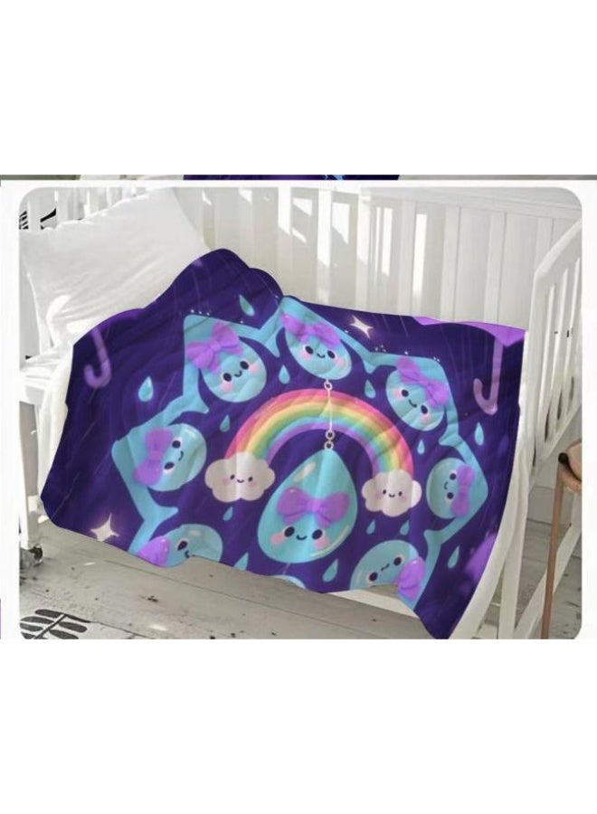 Wisdom Fairy (latest) baby and children's cartoon flannel thin blanket (warm and comfortable, suitable for sleep, gaming) 70cm*100cm - 71