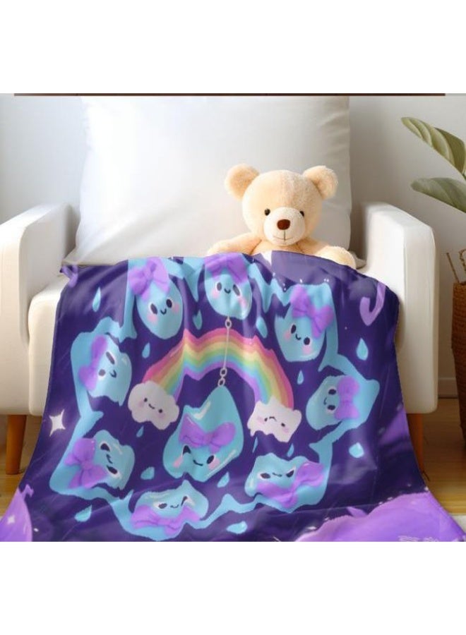 Wisdom Fairy (latest) baby and children's cartoon flannel thin blanket (warm and comfortable, suitable for sleep, gaming) 70cm*100cm - 71