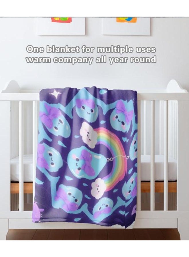 Wisdom Fairy (latest) baby and children's cartoon flannel thin blanket (warm and comfortable, suitable for sleep, gaming) 70cm*100cm - 71