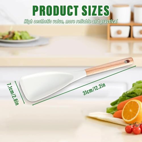NOVMPAQ Cedar and Ash Spoonula,Multifunction Spatula Cooking Spoon,Non stick Flat Serving Spoons, Heat Resistant Kitchen Cucharras for Mixing, Stiring, Scooping, Scraping, Basting (2 Black) - Image 3