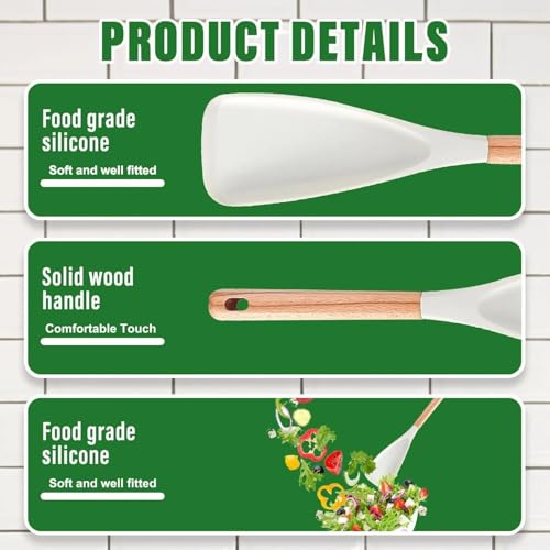 NOVMPAQ Cedar and Ash Spoonula,Multifunction Spatula Cooking Spoon,Non stick Flat Serving Spoons, Heat Resistant Kitchen Cucharras for Mixing, Stiring, Scooping, Scraping, Basting (2 Black) - Image 4