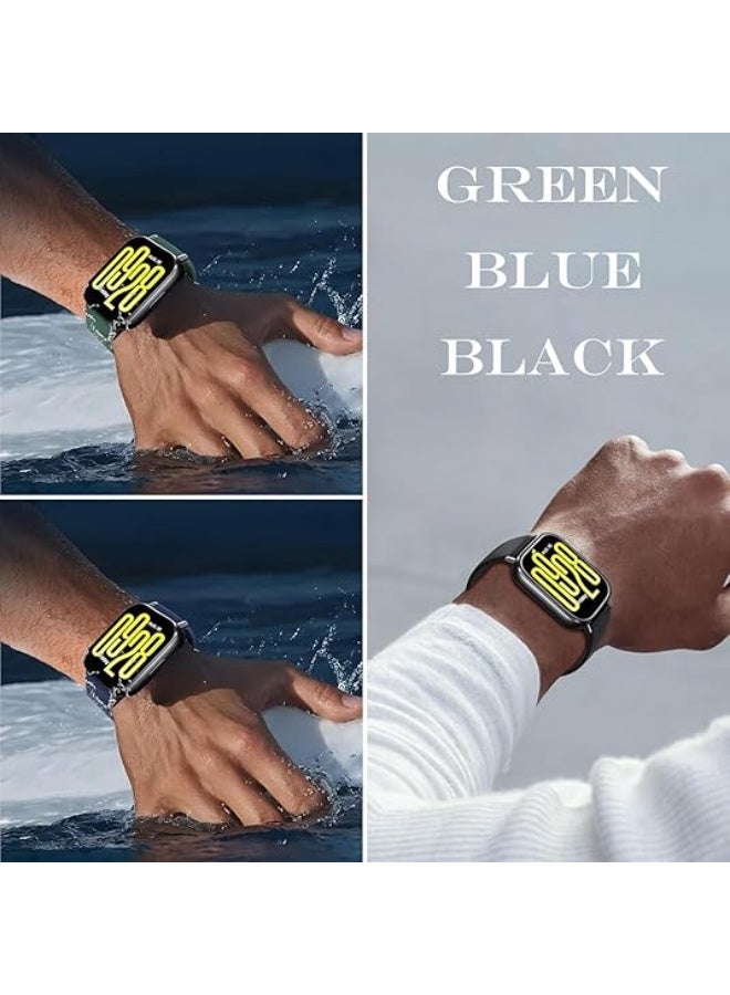 حَبْل تِك 4 قطع سيليكون حزام متوافق مع Redmi Watch 5 Active / Redmi Watch 5 Lite (أسود + أزرق + أزرق فاتح + أبيض) - Image 5