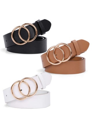 Women Leather Belt Fashion Double Oring Soft Faux Leather Waist Belts For Jeans Dress - pzsku/ZEEB5366F4B7CC29D6E7BZ/45/_/1718300317/f0fa62fa-1b7e-445c-90d7-e3129f6ea48d
