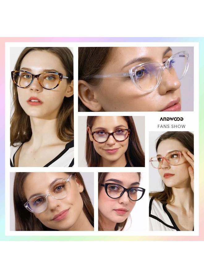 ANDWOOD Blue Light Blocking Glasses Women Bluelight Blocker Computer Cateye Clear Reading Cat Eye Eyeglasses Frame - Image 5
