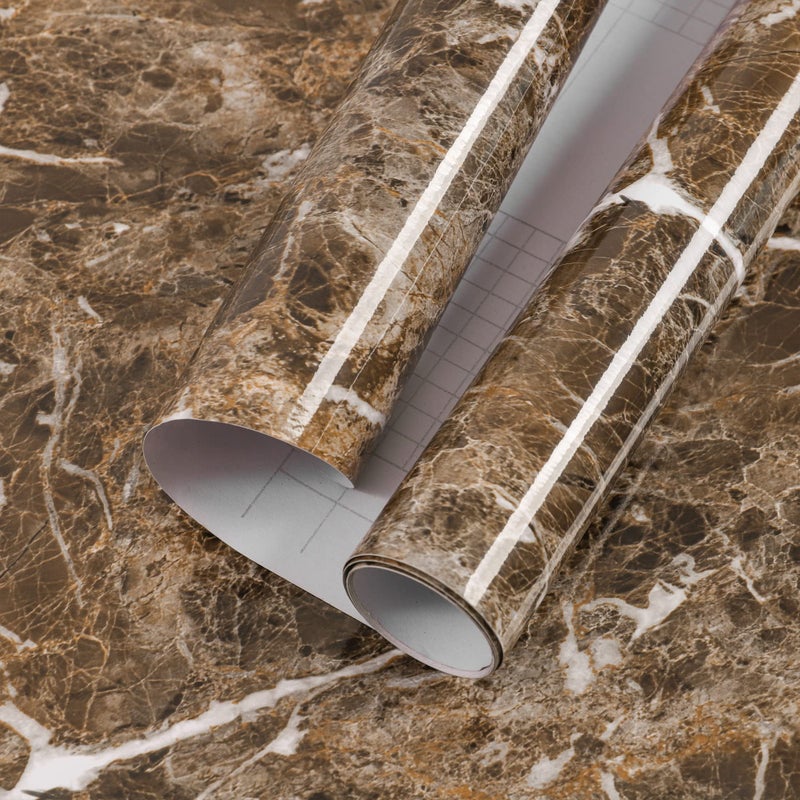 practicalWs Brown Marble Contact Paper Granite Peel and Stick Countertops 177in 118in SelfAdhesive Vinyl Waterproof Wallpaper for Kitchen Cabinet Bathroom Shelf Liner Wall Decorative