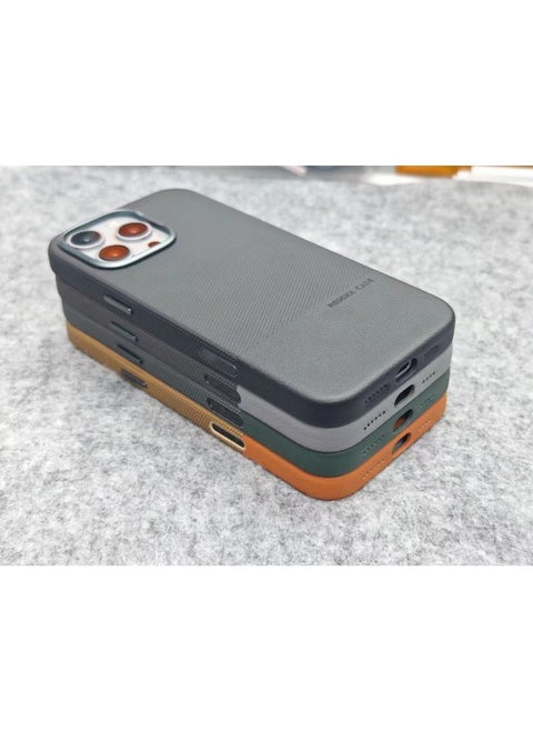 Suitable For IPhone16ProMax Phone Case Dragon Scale Diamond Pattern Color-matching Leather Magnetic Suction Apple 15 Drop-resistant Protective Case-color:Desert Gold [with Photo Button]-Applicable Models:iPhone 15