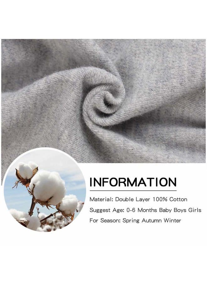 PESAAT Newborn Hospital Hat Preemie Boys Girls Beanie Solid Infant Baby Hats Autumn Winter, Double Layer/3pack-b, 0-6 Months - Image 5