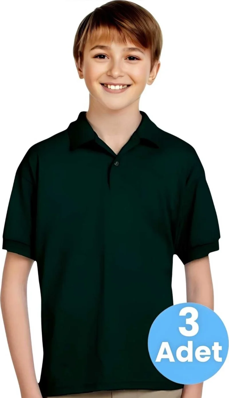 Tezzgelsin 3-Piece Boys Cotton Polo Collar T-Shirt Daily and School Uniform School T-Shirt