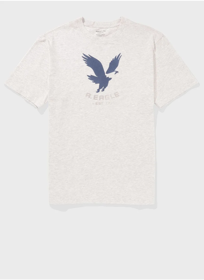 امريكان ايجل Logo Detail Crew Neck T-Shirt
