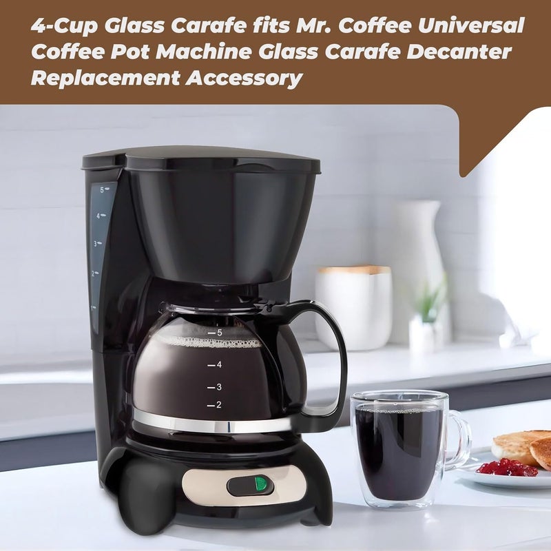 CHAR YONG إبريق زجاجي سعة 4 أكواب يناسب جهاز Mr. Coffee 191640-000-000، إبريق زجاجي عالمي لآلة صنع ��لقهوة كبديل للإبريق مع صنبور سهل الصب ومقبض مريح. - Image 3