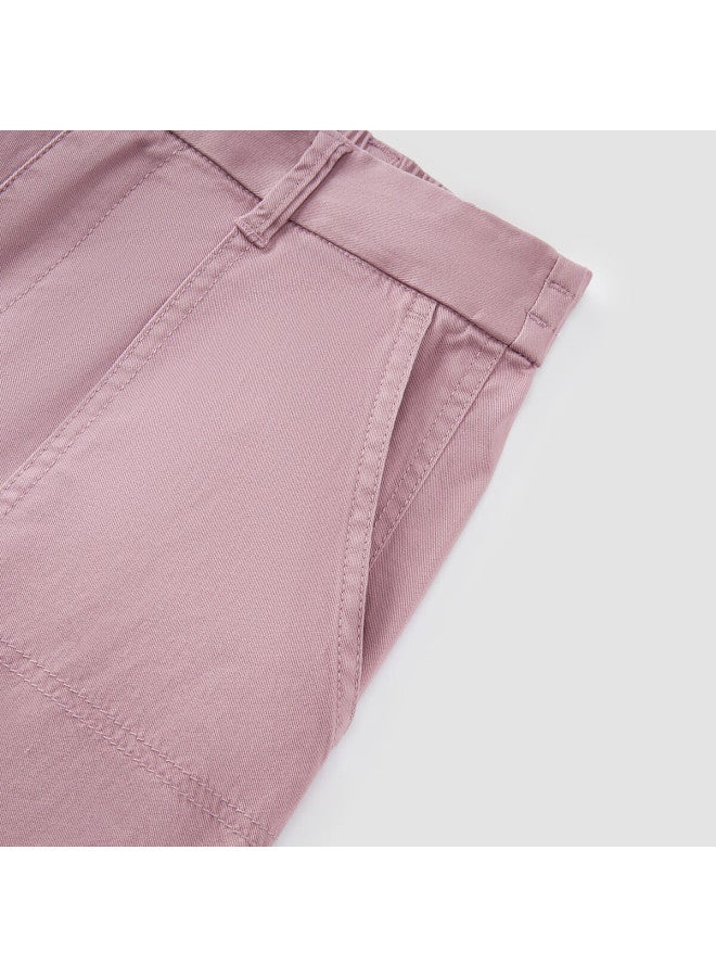 Semir Women's Casual Pants Spring Half Elastic Waist Pleated Drawstring Wide-leg Cargo Pants 101125127003a - Image 3