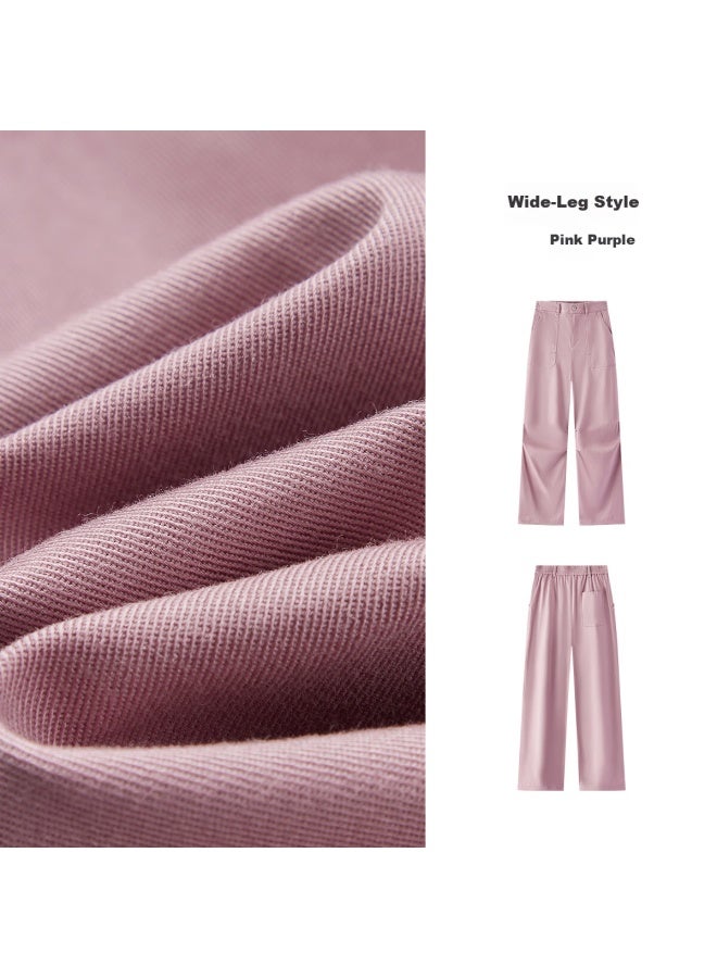 Semir Women's Casual Pants Spring Half Elastic Waist Pleated Drawstring Wide-leg Cargo Pants 101125127003a - Image 4