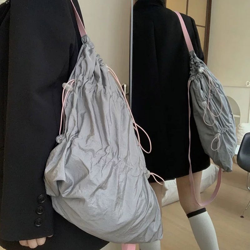 Waterproof Nylon Drawstring Backpack Large Capacity Unisex Casual - Image 3