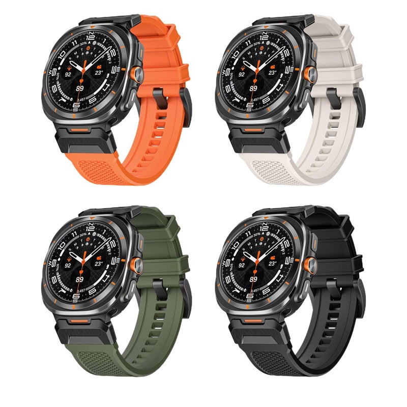 Adjustable Smartwatch Band Compatible with Samsung Galaxy Watch 7 with Fit Replacement Strap for Daily Wear in Black - Image 3