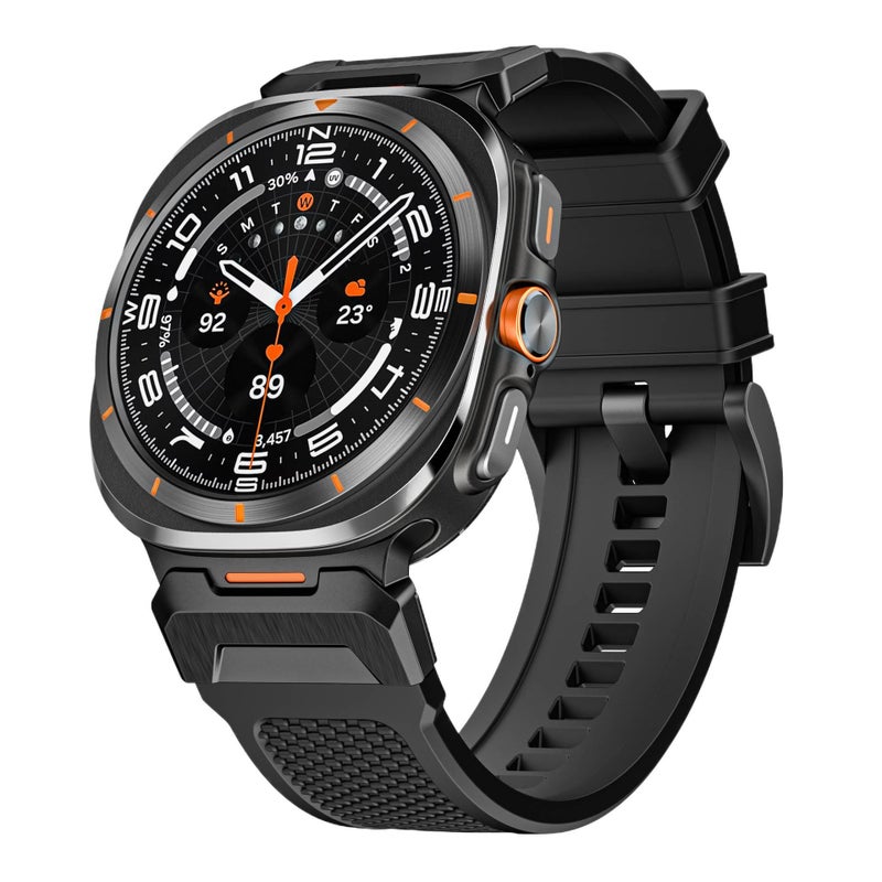 Adjustable Smartwatch Band Compatible with Samsung Galaxy Watch 7 with Fit Replacement Strap for Daily Wear in Black - Image 2