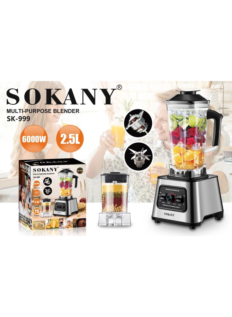 سوكاني خلاط سوكاني 6000وات 2لتر بمطحنه موديل SK-999N - Image 3