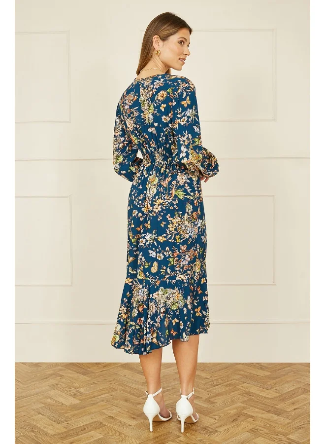 Yumi Floral Print Midi Dress