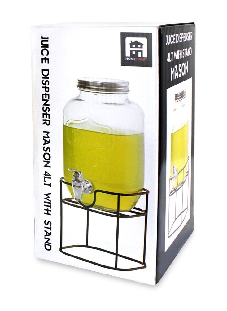 Generic - Home Smart Juice Dispenser with Stand Cold Water Pitcher with Tap and Air Tight Lid Cocktail Barrel 4 Liter - Image 1
