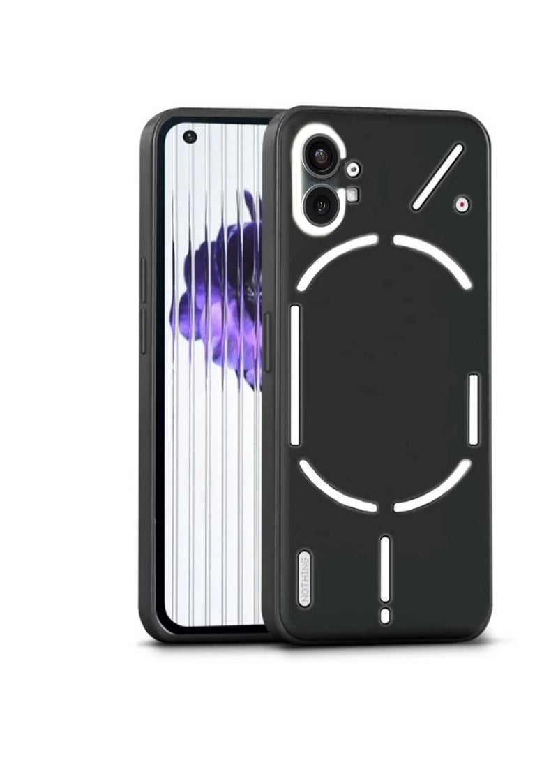 NEW Liquid Silicone Ultra-Thin TPU Phone Case Cover for Nothing Phone 1 (5G, 2022) – Soft, Slim, Shockproof Protective Back Cover with Anti-Fingerprint & Scratch-Resistant Coating – Black
