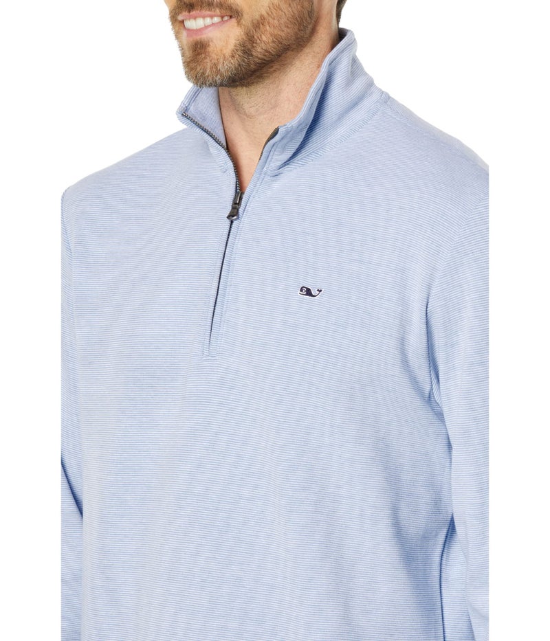 vineyard vines Men's Saltwater Quarter-Zip Pullover Sweater, Jake Blue, Medium - Image 3