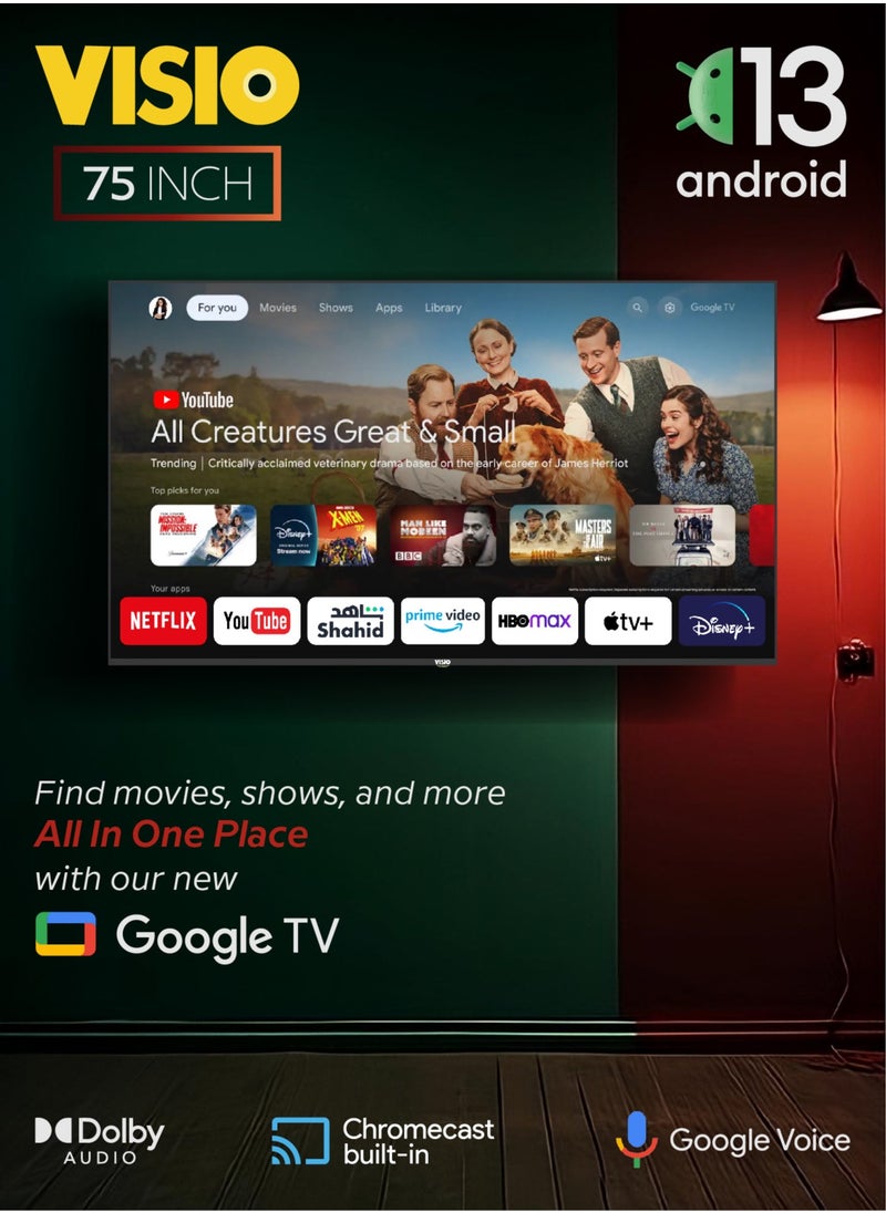 فيسيو تلفزيون فيزيو 75 بوصة بنظام Google TV | موديل 75VSS22G | تلفزيون ذكي بدقة 4K UHD  - Image 1