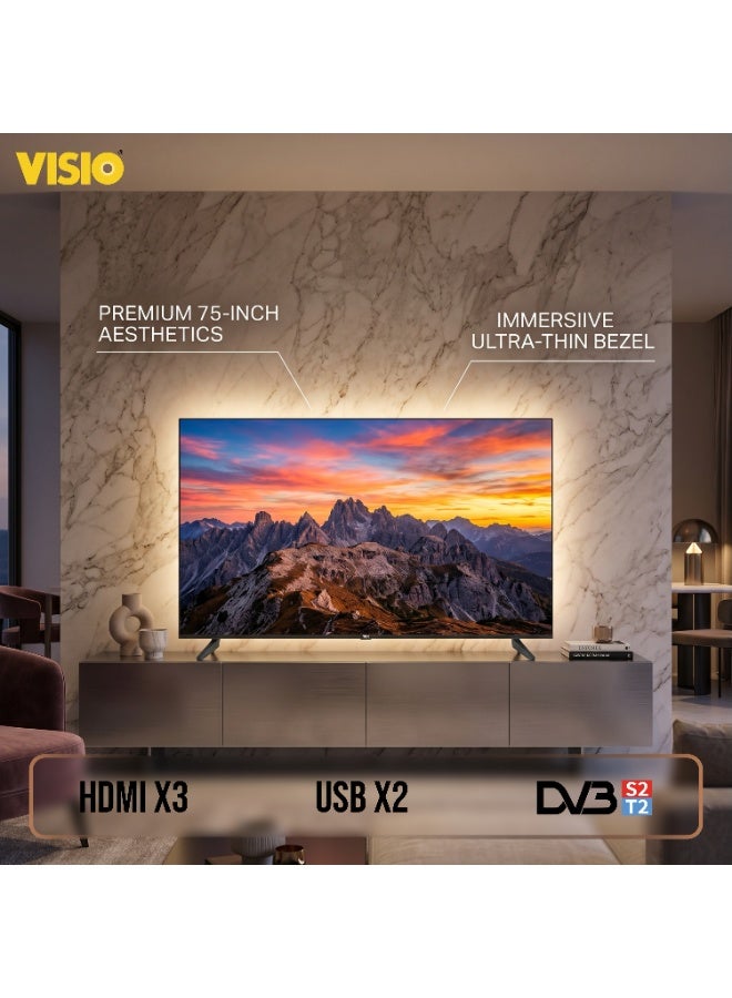 VISIO 75 Inch 4K UHD Smart TV, Google TV Interface, Voice Remote with Google Assistant, Free Wall Bracket - Black [75VSSU3Google - Image 5