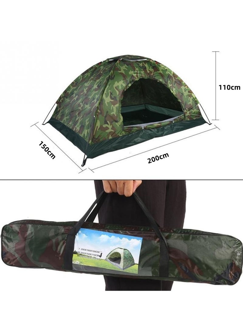 BLOOMING TIME Outdoor Camouflage Tent for 2 People - Durable Single Camping & Mountaineering Tent, Mosquito Net - Image 3