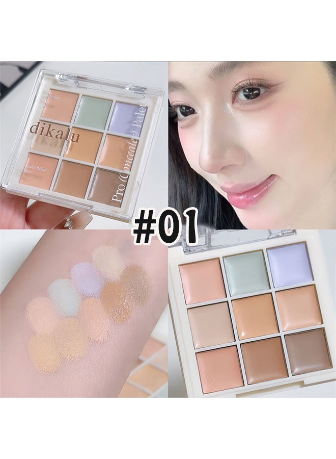 dikalu 9 Colors  Concealer Palette,Correcting Concealer Cream Makeup Contour Palette Conceals for Dark Circles and Blemish,Contouring Liquid Foundation Highlighting Makeup - Image 2