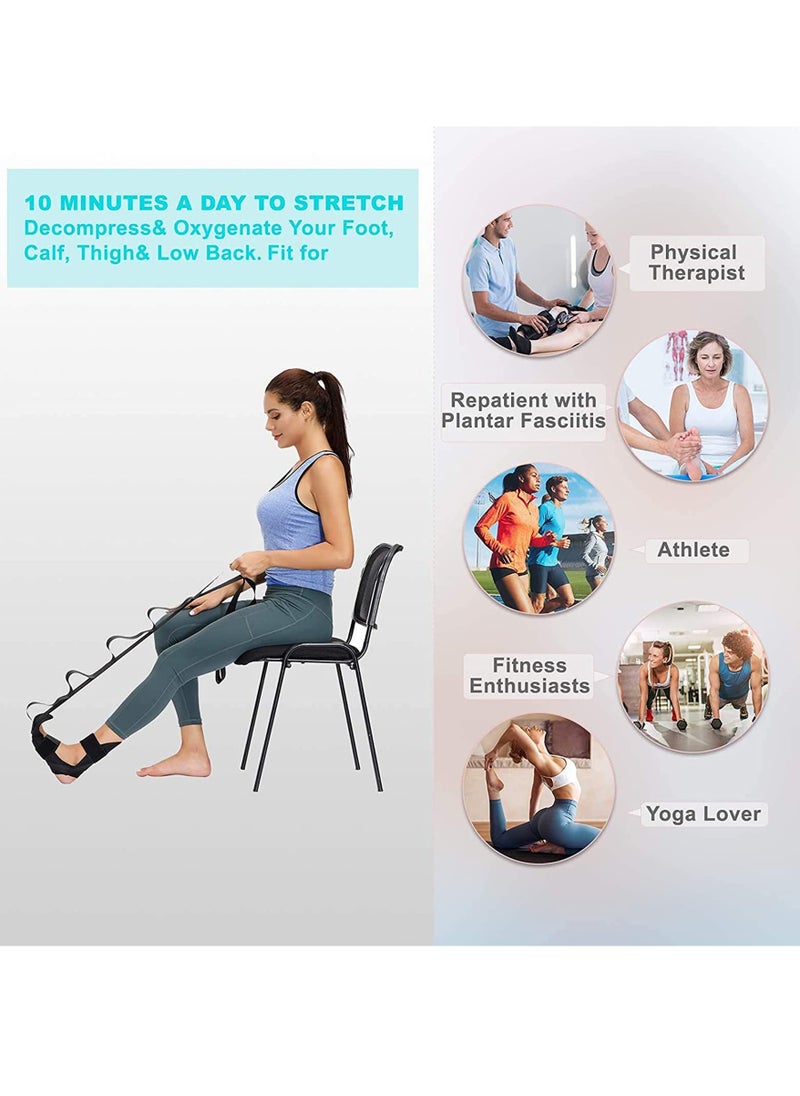 Peachjoy Stretch Band, Yoga Foot Stretching Strap, Calf Stretcher, for Plantar Fasciitis, Heel Spurs, Foot Drop, Achilles Tendonitis Hamstring, Physical Therapy Stretch Assist  - Image 2