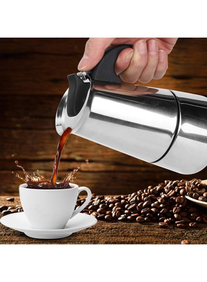4Cup Stainless Steel Stovetop Espresso Maker, Moka Pot Moka Express Espresso Coffee Maker 200ml  - Image 2
