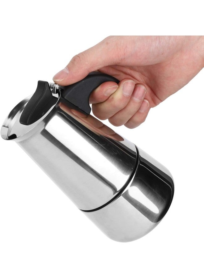 4Cup Stainless Steel Stovetop Espresso Maker, Moka Pot Moka Express Espresso Coffee Maker 200ml  - Image 3