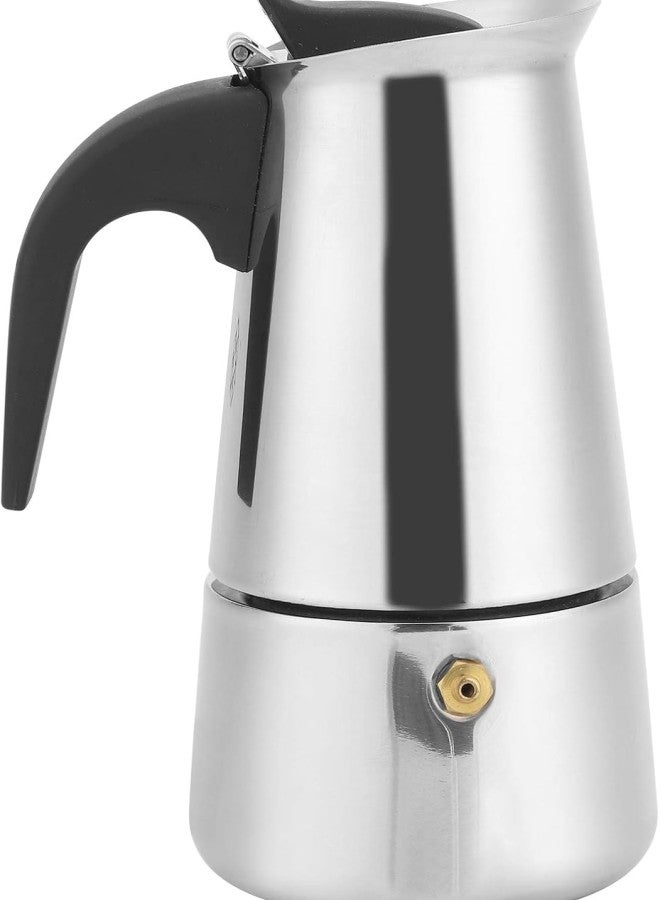 4Cup Stainless Steel Stovetop Espresso Maker, Moka Pot Moka Express Espresso Coffee Maker 200ml  - Image 1
