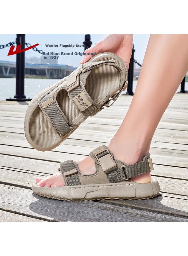 Warrior Men'S Summer New Thick-Soled Outdoor Dual-Use Beach Sandals Men'S 1580 Khaki 41