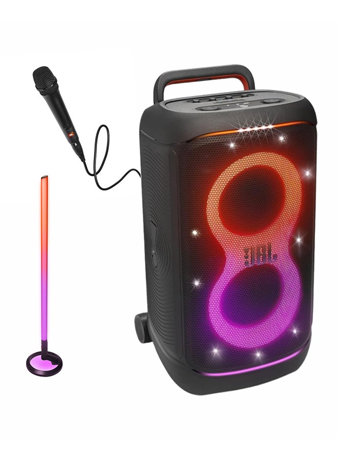 JBL PartyBox 520 with PBM100 Mic & Light Stick – Wired Mic and Party Light Combo with Deep Bass and Powerful Audio – Ideal for Music Lovers, Events, and Celebrations Indoors or Outdoors JBLPARTYBOX520EU+JBLPBM100BLK+JBLPLSTICK Black - Image 1