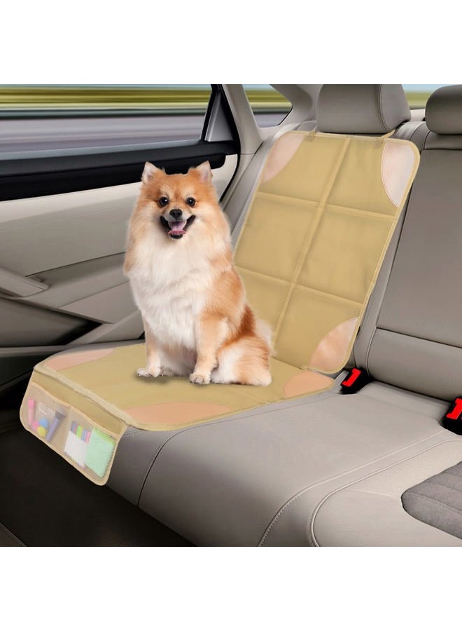 Evarne Car Seat Protector, Non-Slip Backing Will Not Leave Imprint, Waterproof Thicker Car Seat Cover for SUV, Sedan, Truck, Leather Seat Protector (Ochre) - Image 4