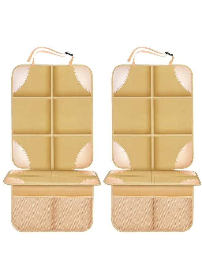 Evarne Car Seat Protector, Non-Slip Backing Will Not Leave Imprint, Waterproof Thicker Car Seat Cover for SUV, Sedan, Truck, Leather Seat Protector (Ochre) - Image 1