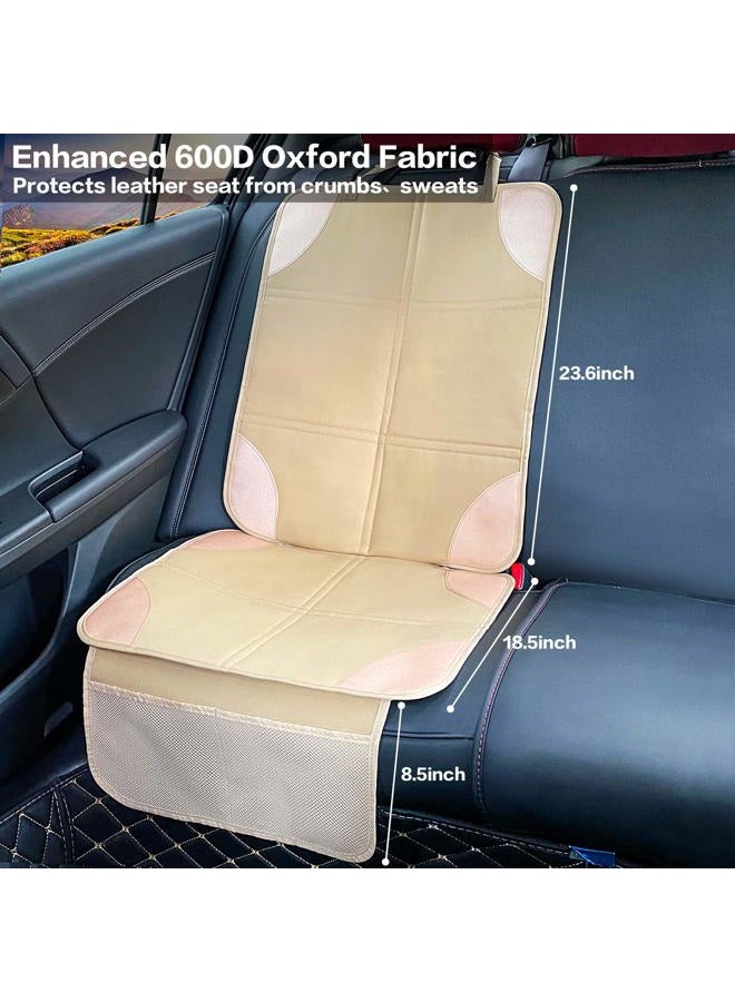 Evarne Car Seat Protector, Non-Slip Backing Will Not Leave Imprint, Waterproof Thicker Car Seat Cover for SUV, Sedan, Truck, Leather Seat Protector (Ochre) - Image 3