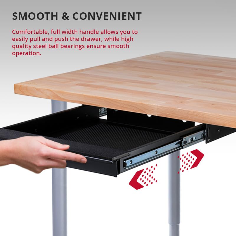 Penn Elcom Under Desk Laptop Drawer, Lockable, for 14” Laptops - Premium Sliding Security Drawers - Model EX-6101B - Image 2