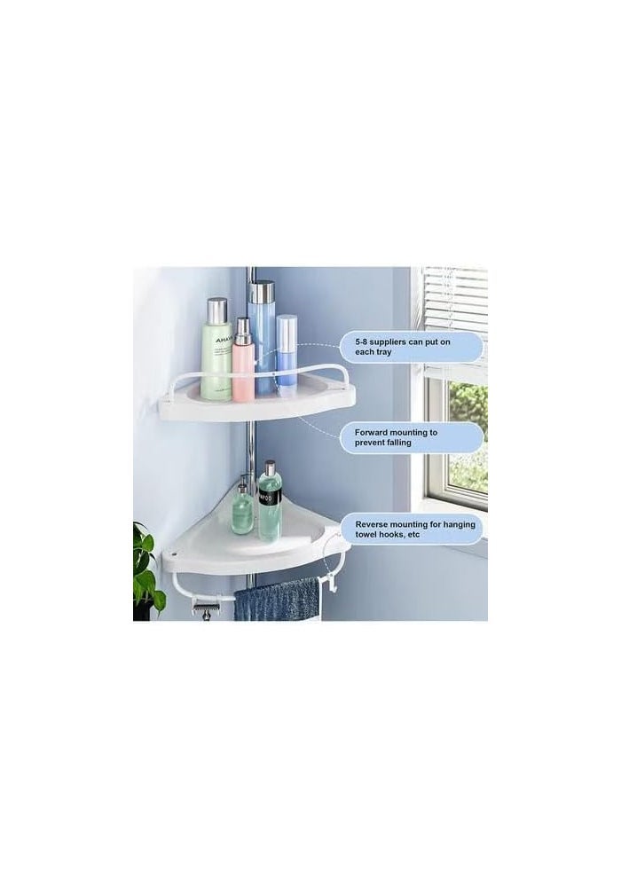 Multifunctional Wall-Mounted Bathroom Storage Rack with 4 Shelves - White - Image 5