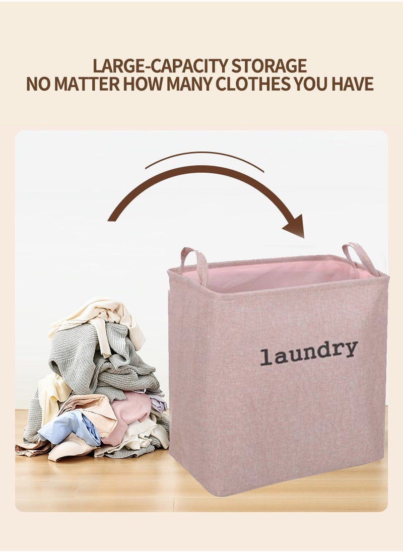Beirui - Large Capacity Laundry Hamper, Cotton Linen Laundry Hamper, Folding Hamper with Handle, Breathable and Durable Dirty Laundry Hamper Laundry Room, 60L Collapsible Toy Storage Bin - Image 1
