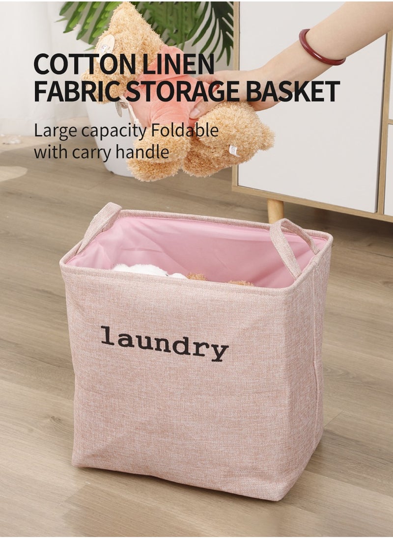 Beirui - Large Capacity Laundry Hamper, Cotton Linen Laundry Hamper, Folding Hamper with Handle, Breathable and Durable Dirty Laundry Hamper Laundry Room, 60L Collapsible Toy Storage Bin - Image 1