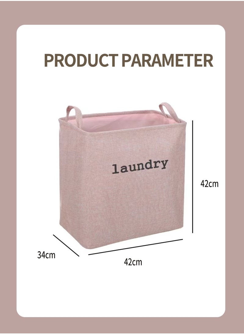 Beirui - Large Capacity Laundry Hamper, Cotton Linen Laundry Hamper, Folding Hamper with Handle, Breathable and Durable Dirty Laundry Hamper Laundry Room, 60L Collapsible Toy Storage Bin - Image 1