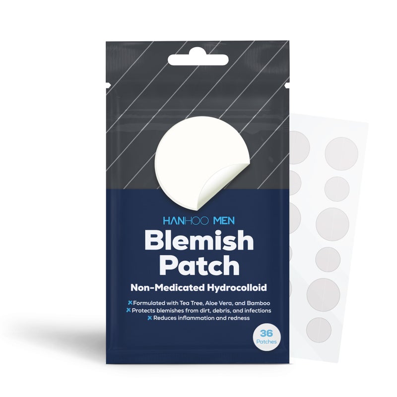 Hanhoo Menâ€™s Blemish Patch, 36 Count, with Tea Tree, Aloe, and Bamboo, Acne Spot Treatment, Soothes Skin, Invisible Pimple Patches, Korean Skincare - Image 1