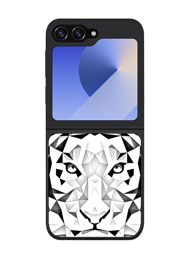 Stylizedd Rugged Black edge case for Samsung Galaxy Z Flip7 FE, Slim fit Soft Case Flexible Rubber Edges Anti Drop TPU Gel Thin Cover -  Poly Tiger - Image 1