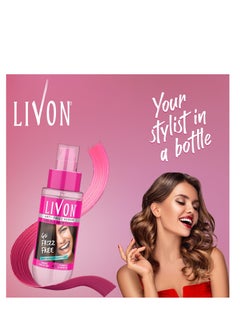 Livon Livon Hair Serum for Men & Women | Frizz-free, stronger and shinier hair | Sulphate & Paraben free| For All Hair Types | Lightweight & Non Greasy | Enriched with Argan Oil & Vitamin E | 3.3 Fl.Oz  - Image 3