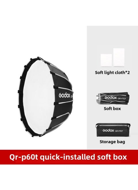 GodoxBW60 * 90 70*100 80*120cm Soft Light Box Double Soft Light Cloth Fabric Baorong Bayonet Shadow-Body Color:(Quick Release) Qr-p60t Quick Release Soft Box