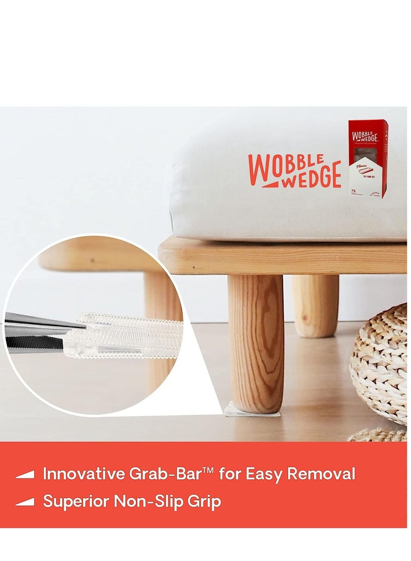 WOBBLE WEDGES Wobble Wedges Flexible Plastic Shims - Multi-Purpose Wedges for Home Improvement and Workplace - The Ideal Table Shims, Toilet Shims, and Furniture Levelers - 75 Clear Wedges  - Image 5
